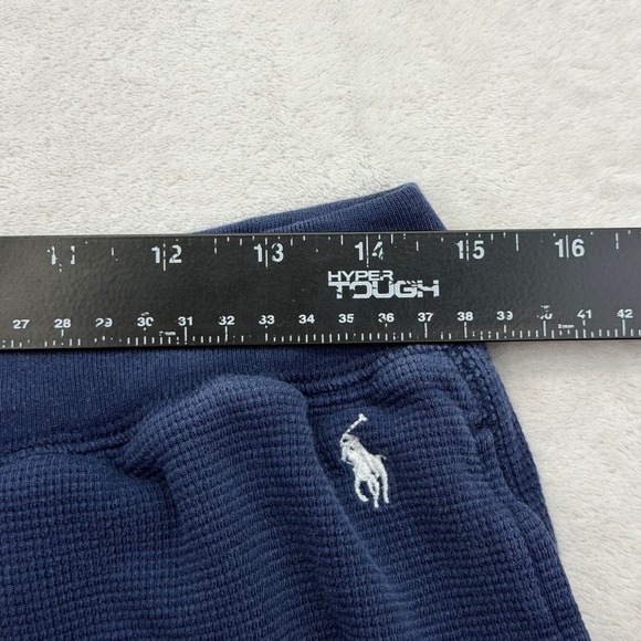 Polo Ralph Lauren Joggers Mens L Navy Blue Waffle Knit Thermal Lounge Pants Pony - Picture 6 of 10